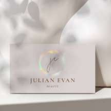 Tarjeta de presentación moderna de monograma holog