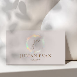 Tarjeta de presentación moderna de monograma holog