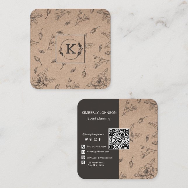 Tarjeta de presentación moderna de papel para emba (Anverso / Reverso)