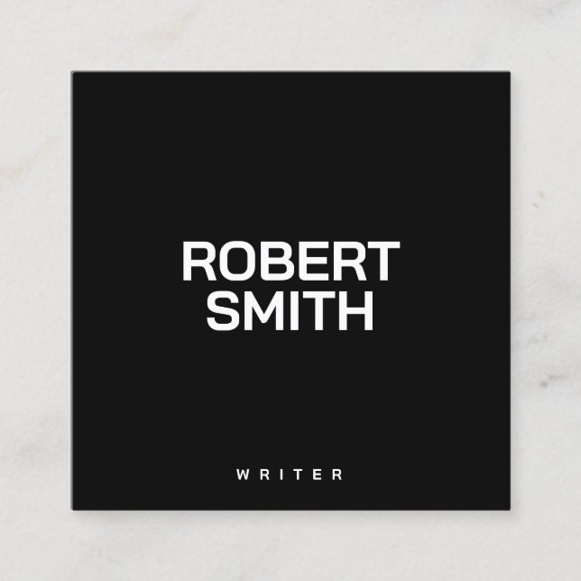 Tarjeta de presentación moderna en blanco y negro (Anverso)