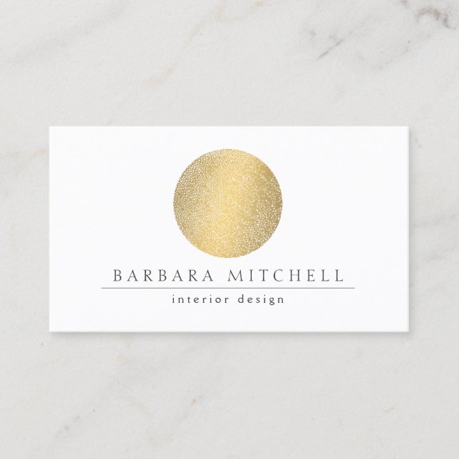 Tarjeta de presentación Moderna Etched Gold Circle (Anverso)