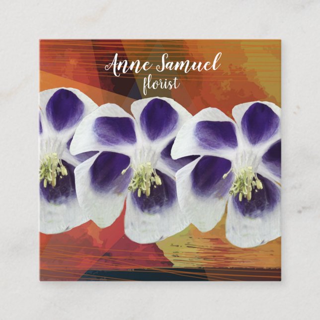 Tarjeta de presentación moderna floral de moda (Anverso)