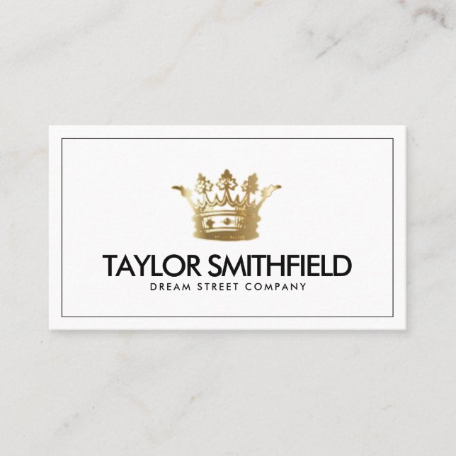 Tarjeta de presentación moderna Gold Crown (Anverso)