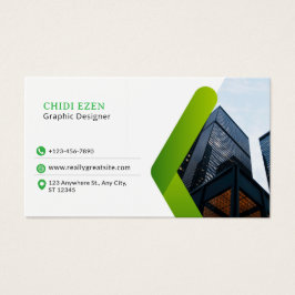 Tarjeta de presentación moderna minimalista verde 