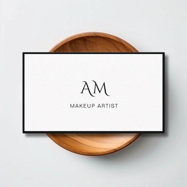 Tarjeta de presentación moderna, monograma, blanca (odern, Monogram, White Business Card)