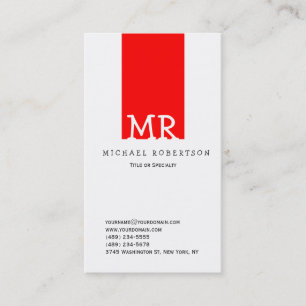 Tarjeta de presentación moderna Monograma blanco r