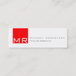 Tarjeta de presentación moderna Monograma blanco r