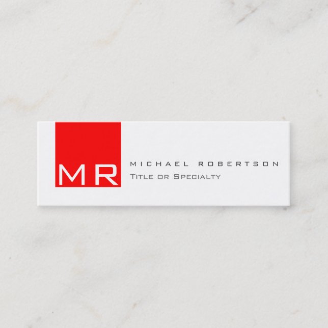Tarjeta de presentación moderna Monograma blanco r (Anverso)