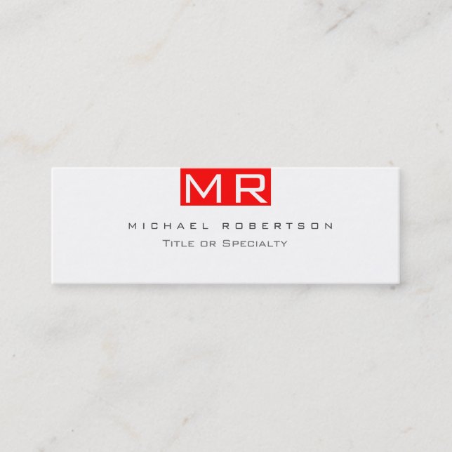 Tarjeta de presentación moderna Monograma blanco r (Anverso)