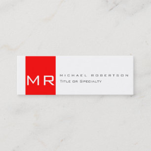 Tarjeta de presentación moderna Monograma blanco r