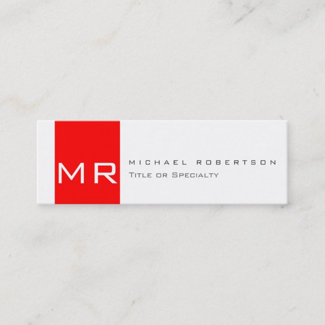 Tarjeta de presentación moderna Monograma blanco r (Anverso)