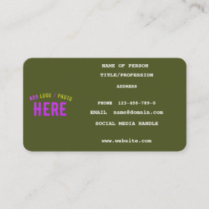 TARJETA DE PRESENTACIÓN MODERNO EJÉRCITO PERSONALIZADO VERIFICADO VERDE VE