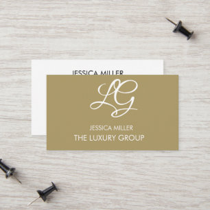 Tarjeta De Presentación Moderno Gold Luxury Elegant Script Logo Business 