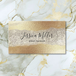 Tarjeta De Presentación Moderno Purpurina de diamantes de oro Faux Relieve