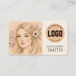 Tarjeta De Presentación Moderno Simple Profesional Empresarial Beige Rosa
