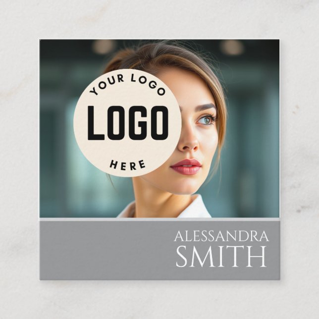 Tarjeta De Presentación Moderno y simple plaza de fotos de negocios profes (Anverso)