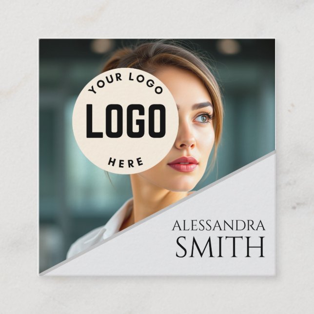 Tarjeta De Presentación Moderno y simple plaza de fotos de negocios profes (Anverso)