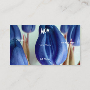 Tarjeta De Presentación Mom Blue Rosey Tulips