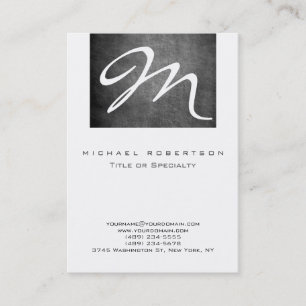 Tarjeta de presentación monográfica de color blanc