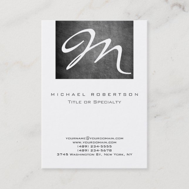 Tarjeta de presentación monográfica de color blanc (Anverso)