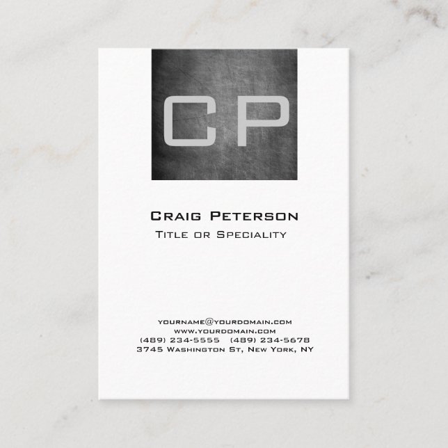 Tarjeta de presentación monográfica de patrón de t (Anverso)