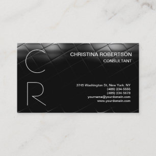 Tarjeta de presentación monográfica gris negro