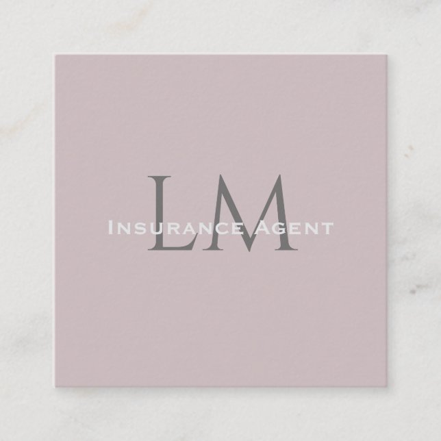 Tarjeta de Presentación Monogram Square Rosa Grisá (Anverso)