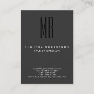 Tarjeta de presentación Monograma Black Gray Chubb