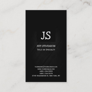 Tarjeta de presentación Monograma Black Gray Consu