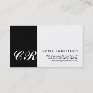 Tarjeta de presentación Monograma Charming Stripe