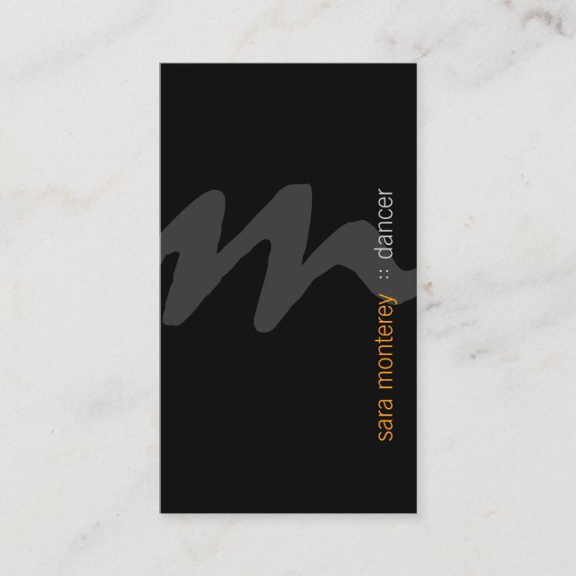 Tarjeta de presentación Monograma de bailarina de  (Anverso)