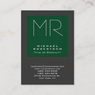 Tarjeta de presentación Monograma Green Gray Chubb