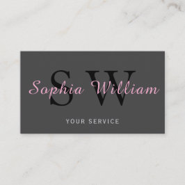 Tarjeta De Presentación Monograma gris profesional mínimo moderno