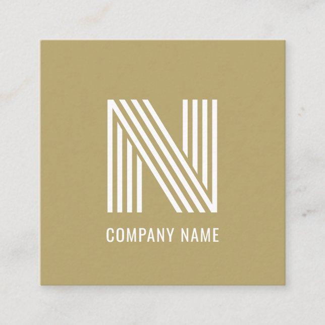 Tarjeta De Presentación Monograma moderno de moda dorado elegante (Anverso)