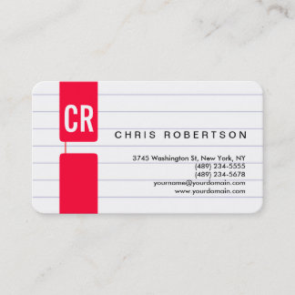 Tarjeta de presentación Monograma RoundCorner Lin 