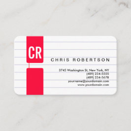 Tarjeta de presentación Monograma RoundCorner Lin 