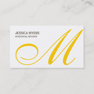 Tarjeta de presentación Monograma Script (Mustard)
