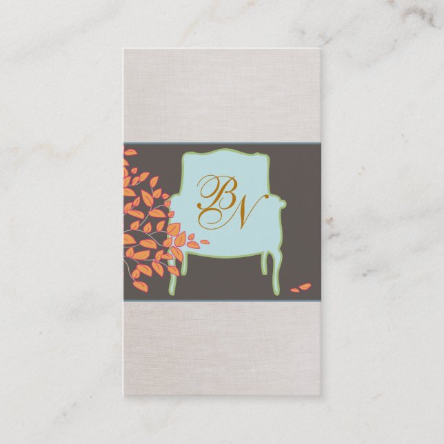 Tarjeta de presentación Monogramada French Chair (Anverso)