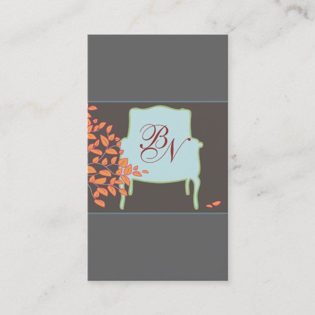 Tarjeta de presentación Monogramada French Chair (Anverso)
