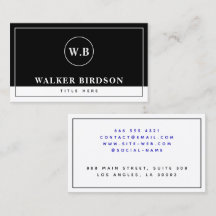 Monogramado moderno en blanco y negro