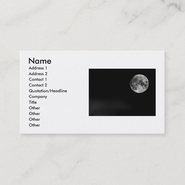 Tarjeta de presentación Moon (Anverso)
