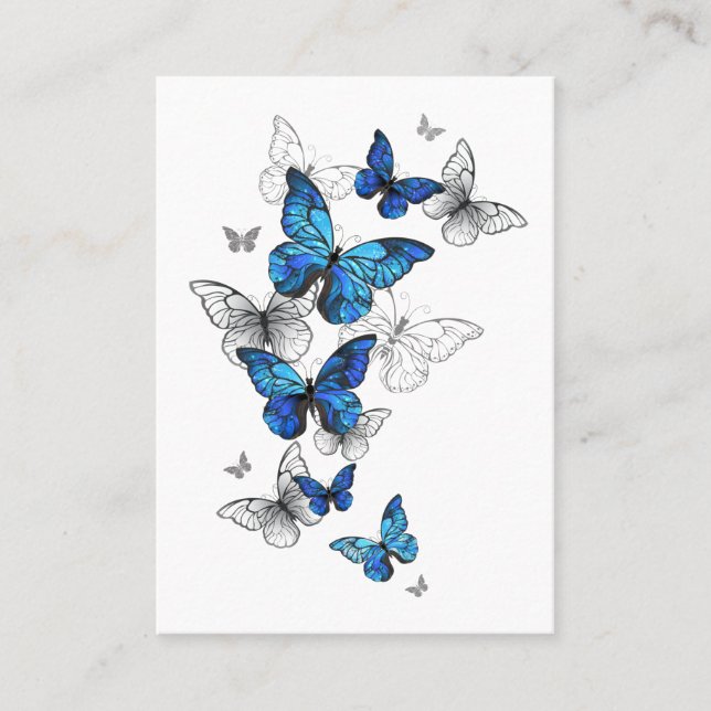 Tarjeta De Presentación Morfo de las mariposas voladoras azules (Anverso)