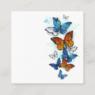 Tarjeta De Presentación Morfo y monarca de las mariposas voladoras