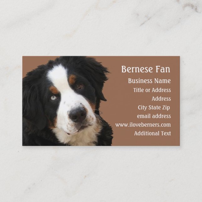 Tarjeta de presentación Mtn Dog de Bernese - "Lucy (Anverso)