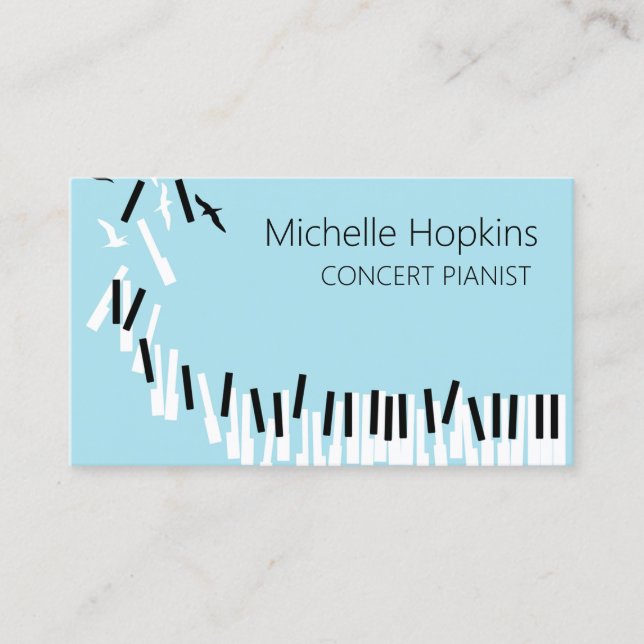 Tarjeta De Presentación Music Teacher Elegant Piano Keys Calling Card (Anverso)