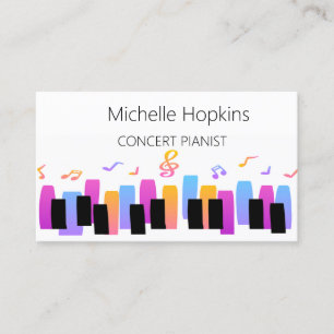 Tarjeta De Presentación Music Teacher Elegant Piano Keys Calling Card