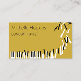 Tarjeta De Presentación Music Teacher Elegant Piano Keys Calling Card
