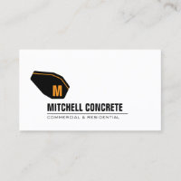 Naranja monograma mezclador de concreto/tarjeta de
