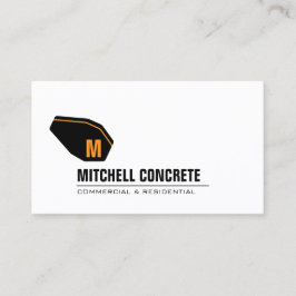Tarjeta De Presentación Naranja monograma mezclador de concreto/tarjeta de