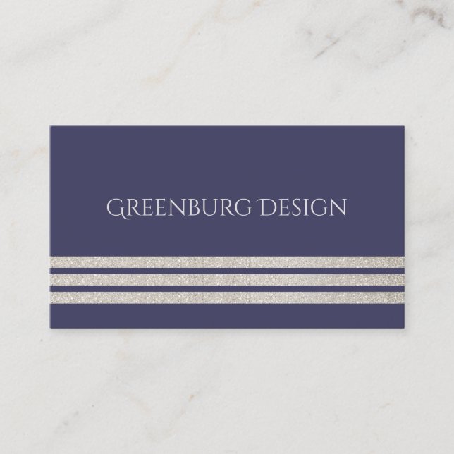 Tarjeta de presentación Navy Blue and Champagne St (Anverso)